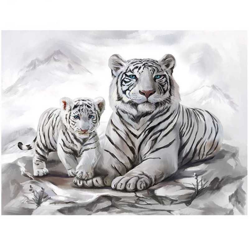 Lions & Tigers - 5D tijger en babywit - Vanaf € 35,88