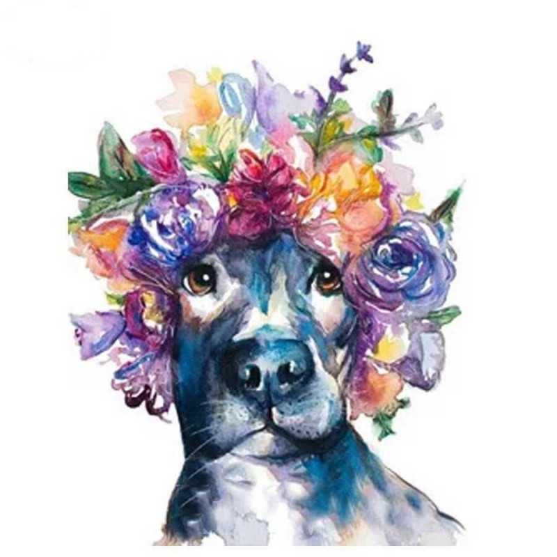 Dogs & Wolves-Pitbull met bloemen - Vanaf 15,59 €