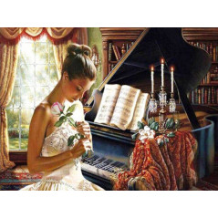 Muziekinstrumenten-piano met vrouw en roos- vanaf 21,48 €