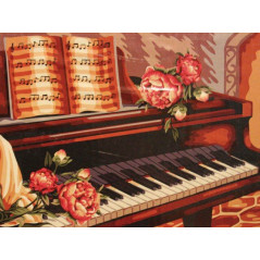 Muziekinstrumenten-piano met pomponette bloemen- vanaf 21,48 €