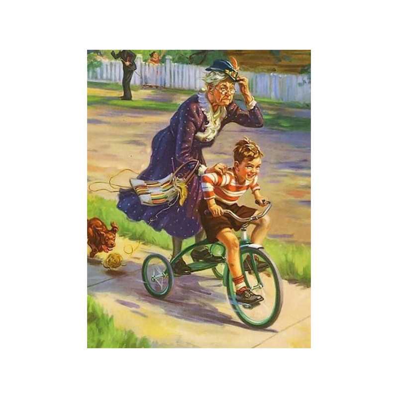 Bejaarde - Grootouders en kleinkinderen op de fiets - Vanaf 13,08 €