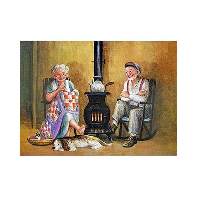 Bejaarde - Bejaarde echtpaar Bij het vuur - Vanaf 13,08 €