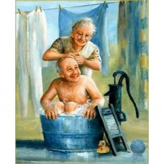 Bejaarde-Bejaarde echtpaar neemt een bad - Vanaf 13,08 €