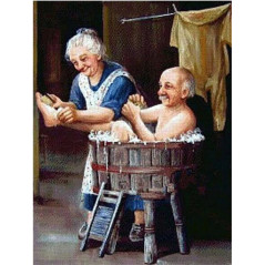 Bejaarde - Bejaarde echtpaar in bad - Vanaf € 20,28