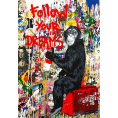Graffiti-Graffiti zittende aap - Vanaf 20,28 €
