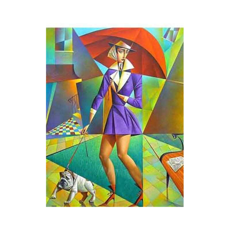 Dames & heren-dames paraplu en hond in Picasso-stijl - vanaf 20,28 €