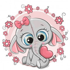 Kleine grappige dieren - Babyolifant roze bloemen - Vanaf 14,28 €