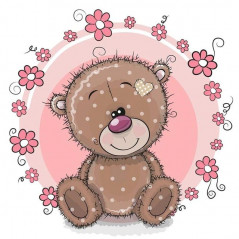 Kleine grappige dieren - Baby teddybeer roze bloemen - Vanaf 14,28 €