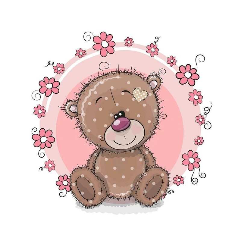 Kleine grappige dieren - Baby teddybeer roze bloemen - Vanaf 14,28 €