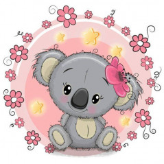 Kleine grappige dieren-Baby Koala roze bloemen- Vanaf 14,28 €