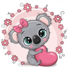 Kleine grappige dieren - Baby-teddybeer 2 roze bloemen - Vanaf 14,28 €