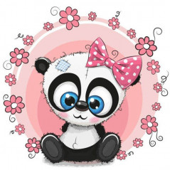 Kleine grappige dieren-Baby Panda roze bloemen- Vanaf 14,28 €