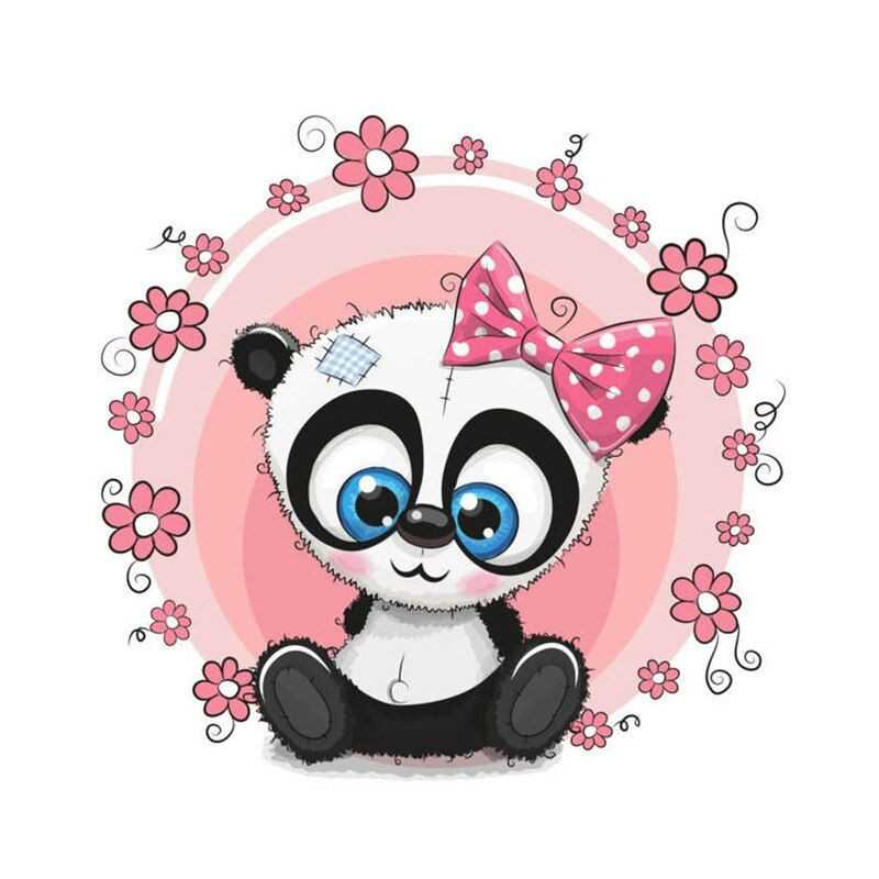Kleine grappige dieren-Baby Panda roze bloemen- Vanaf 14,28 €
