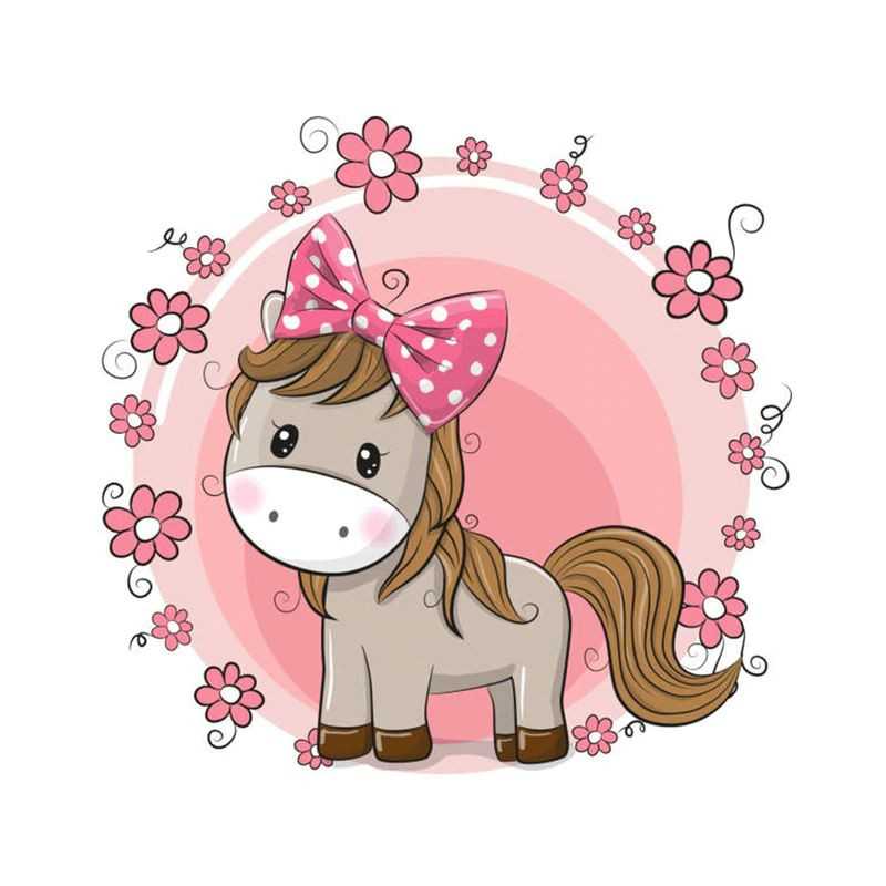 Kleine grappige dieren-baby ezel roze bloemen- vanaf 14,28 €
