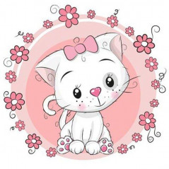 Kleine grappige dieren - Babykat 1 roze bloemen - Vanaf 14,28 €