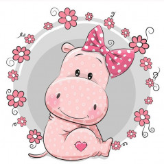 Kleine grappige dieren - Baby nijlpaard roze bloemen - Vanaf 14,28 €