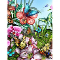 Vlinders-bloemen en vlinder 3D kleur L- Vanaf 16,90 €