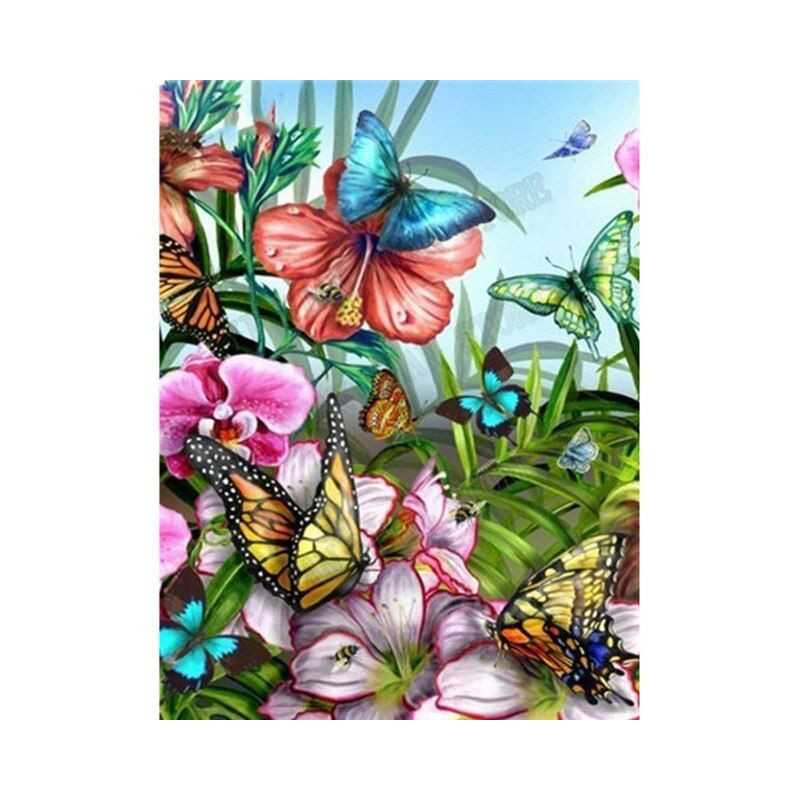 Vlinders-bloemen en vlinder 3D kleur L- Vanaf 16,90 €