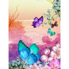 Vlinders-bloemen en vlinder 3D kleur M- Vanaf 16,90 €