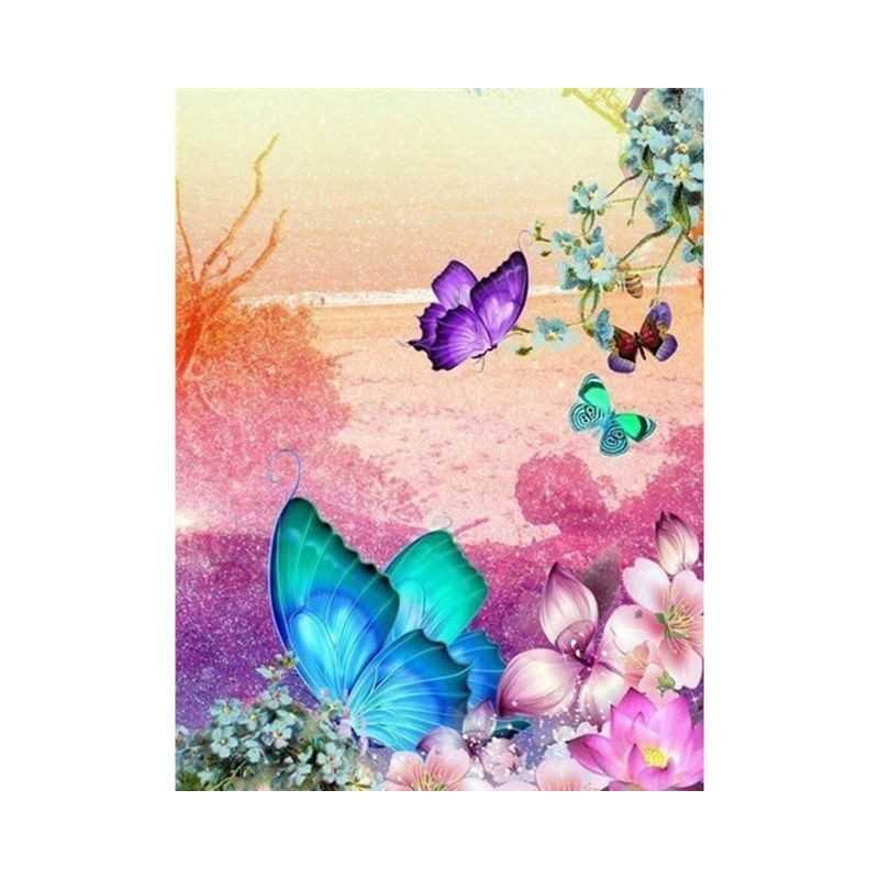 Vlinders-bloemen en vlinder 3D kleur M- Vanaf 16,90 €